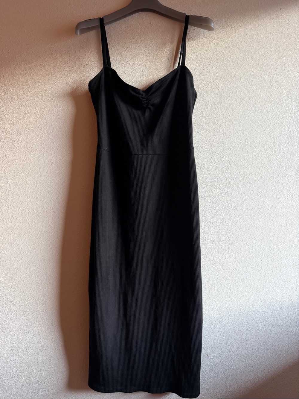 Reformation Stretchy Bodycon Black Dress with Spaghetti Straps